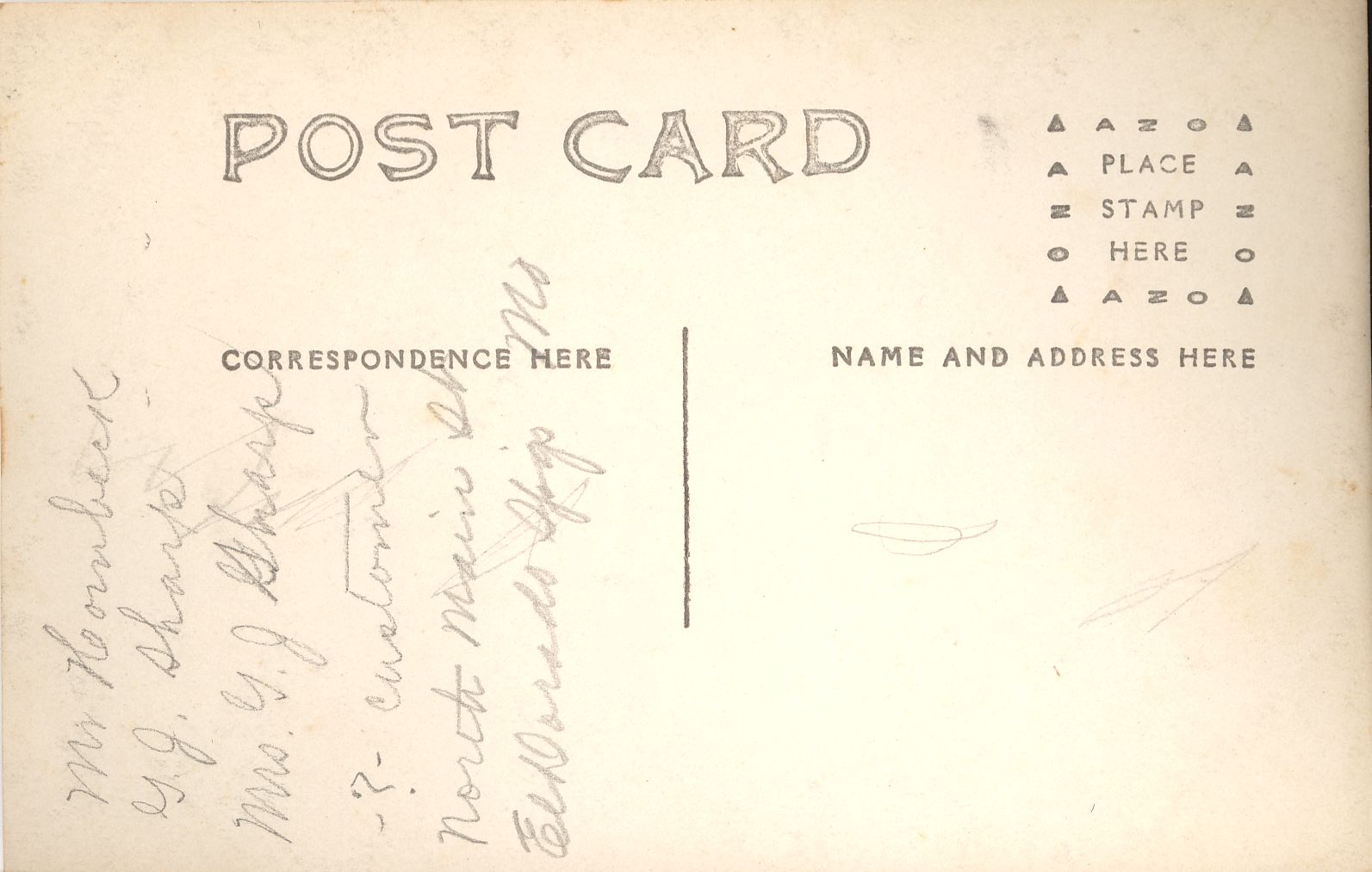 Back of Post Card